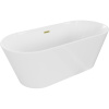 Mexen Flavia, voľne stojaca vaňa 150 x 75 cm, biela, zlatý matný prepad, 54031507500-55