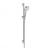 Hansgrohe Croma Select E, sprchová sada Vario EcoSmart 9 l/min so sprchovou tyčou 90 cm, biela/chrómová, HAN-26593400