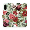 Flip pouzdro Mobiwear na mobil OnePlus 15R - MD06P, růže a květy na světle zelené (Knížkové flip pouzdro, obal, kryt na mobil OnePlus 15R, tenký design, silikonová vanička, stojánek)