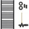 CERANO - Kúpeľňový radiátorový set Antonio - ústredné vykurovanie - bočné jednobodové pripojenie - 857W - čierna matná - 1460x550 mm