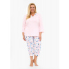 Cornette 389/455 Nancy 3/4 3XL-5XL dámske pyžamo Růžová 4XL