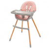 BABY MIX Jedálenská stolička Baby Mix Freja wooden Dusty pink