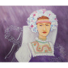 Madona, -Vienok-Šarišanka,Marta Augustínska,originálny,ručne maľovaný obraz M (do veľkosti 65x65cm) Fialová