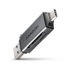 Axagon AXAGON CRE-DAC, USB-C + USB-A, 5 Gbps - MINI čtečka karet, 2-slot & lun SD/microSD, podpora UHS-I