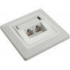 Solarix zásuvka CAT6 UTP 2 x RJ45 pod omietku biela SX9