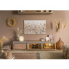 Bighome - TV stolík akácia 205x48x39 béžová lakovaná AMSTERDAM