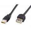 PremiumCord USB 2.0 kabel prodlužovací, A-A, 2m, černý kupaa2bk