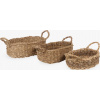 Giftdecor Dárkové dekorace Košíky z mořské trávy Oválné GOW, 3 kusy
