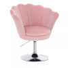LuxuryForm DESIGN Kreslo FREY VELUR na striebornom tanieri - ružové