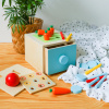 Tooky Toy Montessori box 4v1 – drevená vkladačka pre deti Multifunkčná montessori hračka pre rozvoj motoriky