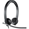 Logitech H650e Slúchadlá s mikrofónom Kábel Pres hlavu Kancelária / call centrum USB Typ-A Čierna, Strieborná (981-000519)