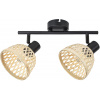 Rabalux Rattan stropné svietidlo 2x15 W čierna-béžová 3134