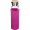 Sklenená fľaša s neoprénovým krytom, 600 ml, ružová