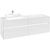 VILLEROY & BOCH Collaro závesná skrinka pod umývadlo na dosku (umývadlo vľavo), 4 zásuvky, s LED osvetlením, 1600 x 500 x 548 mm, Glossy White, C078B0DH