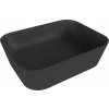 Polysan Umyvadlo na desku Banera 49,5x34,5 cm antracit mat bez přepadu 14596.51