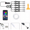 6x OPTICKÉ VLÁKNO EL WIRE LED RGB AMBIENT DIAĽKOVÉ OVLÁDANIE APP BT 6m OSVETLENIE KABÍNY