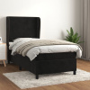 vidaXL Posteľný rám boxspring s matracom čierny 100x200 cm zamat - Čierna - 67193-21980