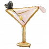PartyDeco Fóliový balón Pohár Martini 126 x 93 cm