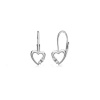 Strieborné náušnice so zirkónmi srdca JVD SVLE1262XH2BI00
