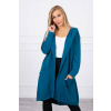 Dámsky kardigán s kapucňou oversize MI0044 morský