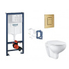 Grohe Rapid SL - Set predstenovej inštalácie, klozetu, dosky SoftClose, tlačidla Skate Cosmopolitan a súpravy na vhadzovanie tabliet, kefovaný Cool Sunrise SANI11BB4153