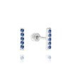 MINET JMG0119ASE00 - MINET Elegantní zlaté náušnice na šroubek z bílého zlata s tmavě modrými zirkony Au 585/1000 1,00g