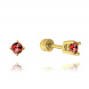MINET Zlaté náušnice s červenými zirkónmi Au 585/1000 1,15g JMG0076RGE00