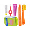 Curaprox Travel Set zubná kefka + CPS medzizubné kefky 2 ks + zubná pasta 10 ml darčeková sada, zelený