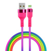 AppleMix Nabíjací kábel SETTY Rainbow pre Apple iPhone / iPad - USB-A / Lightning - Rainbow - 1,2 m