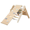 eliNeli Montessori rastúci Piklerovej trojuholník 59 cm 3v1 s activity boardom a doskou 2v1 - pastel