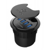 ICY BOX IB-HUB1403A Stolný Hub 4x USB 3.0 audio vstup/výstup