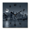 Sklenené hodiny štvorec New York noc 30x30 cm