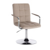 LuxuryForm DESIGN Kozmetická stolička VERONA VELUR na striebornom tanieri - latte