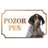 Nemecký krátkosrstý stavač - Kovová tabuľka POZOR PES