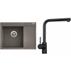 Set Sinks G2754 (dřez Rim 650 L Truffle 54 levý + baterie Elka Černá matná)