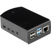 Joy-it rb-alucasep4+06 SBC skriňa Vhodné pre: Raspberry Pi® vrátane upevňovacích jazýčkov čierna; rb-alucasep4+06