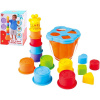 Teddies Vkladačka + kubus pyramída žirafa 2v1