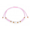 Náramek shamballa s perletí a broušenými korálky Varianta: 2 růžová sv., Balení: 1 ks