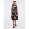 Čierne dievčenské kvetinové šaty