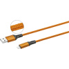 Dátový nabíjací kábel MFI 8PIN VIN 2,5m oranžový
