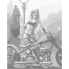 ZUTY Bodkovanie - DRSNÉ DIEVČA S MOTORKOU Rámovanie: vypnuté plátno na rám, Rozmer: 40x50 cm