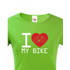 Dámské tričko pro cyklisty I love my bike, Barva Zelená, Velikost M, Canvas Dámské tričko s krátkým rukávem Bezvatriko.cz 0157