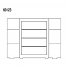 Komoda borovicová KD123 - jelša, S156, V100, H47