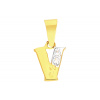 iBrill Zlatý prívesok písmeno “V” - 0.52 g 55016