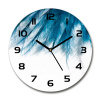 Sklenené hodiny okrúhle Modrá pierka fi 30 cm