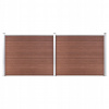 WPC plotová súprava, 353x146 cm, hnedá