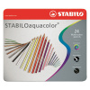 Pastelky akvarelové STABILO aquacolor, kovové balenie, 24 ks rôznych farieb