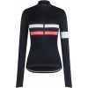 Dámsky cyklistický dres Rapha Women's Brevet Long Sleeve Jersey - Dark Navy / Hi-Vis Pink XS