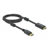 Delock DisplayPort / HDMI prepojovací kábel Konektor DisplayPort, Zástrčka HDMI-A 2 m čierna 85956 pozlátené kontakty, 4K UHD Kábel DisplayPort; 85956