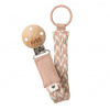 Bibs Paci Braid klip na cumlík s krúžkom Blush-ivory